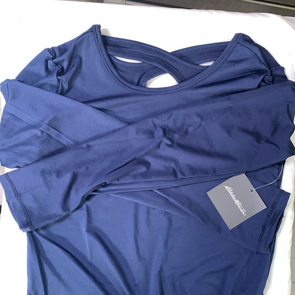 Eddie Bauer Girls cross back trail T Navy size S - Picture 1 of 7